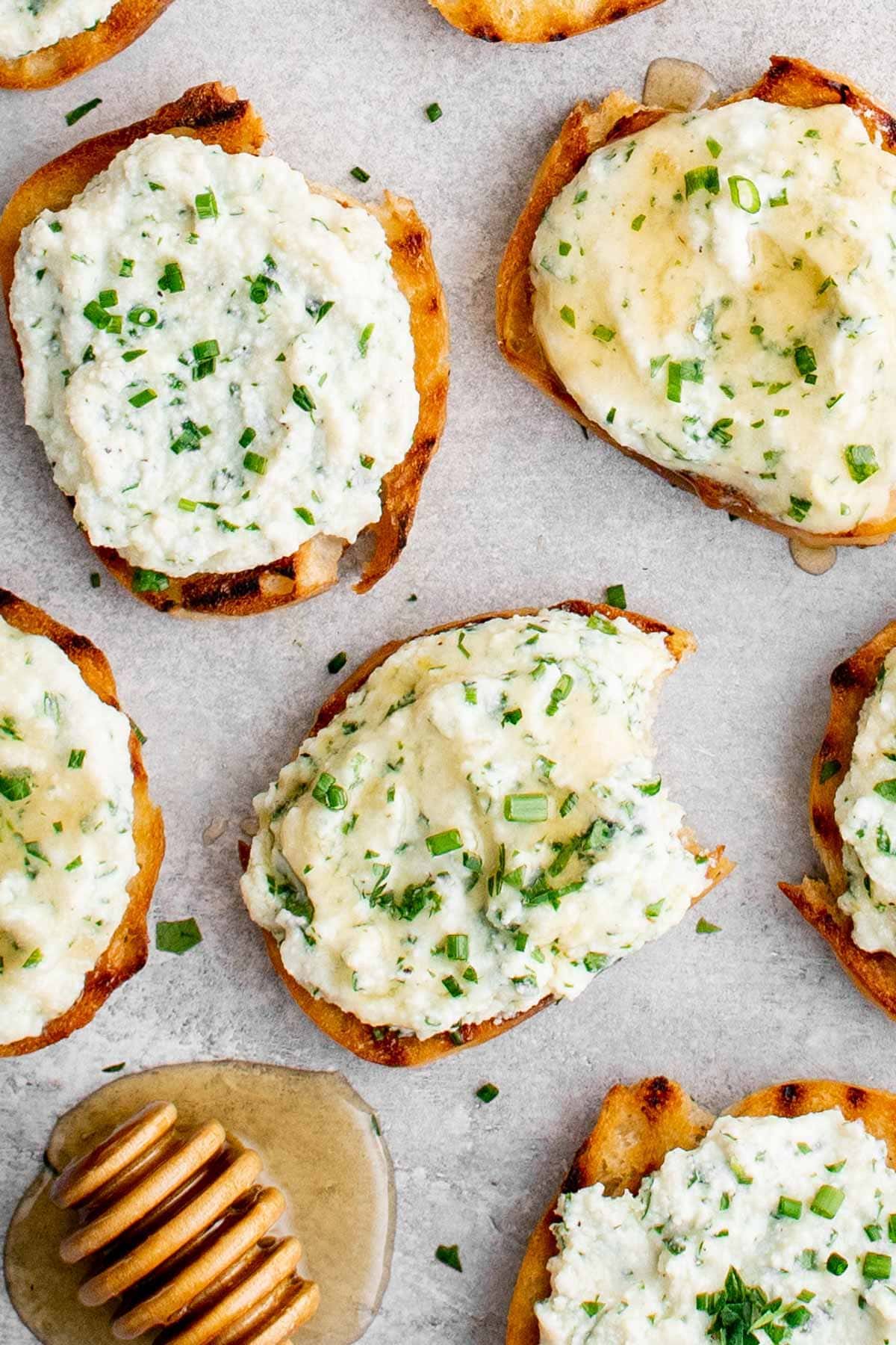 whipped ricotta on toast