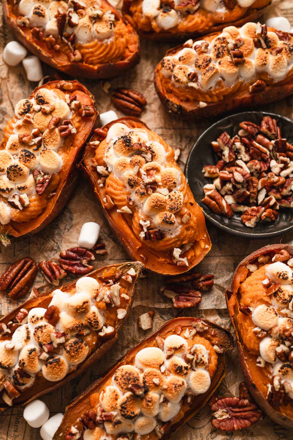 Sweet potatoes with marshmallows on top