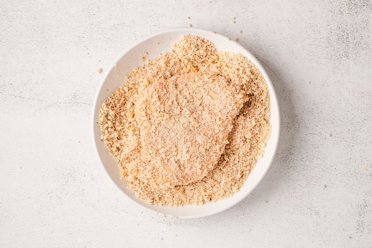 Chicken cutlet coated in panko & parmesan