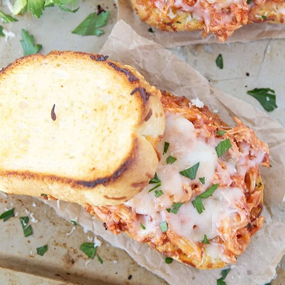 Shredded Chicken Parmesan Sandwich - Yellow Bliss Road