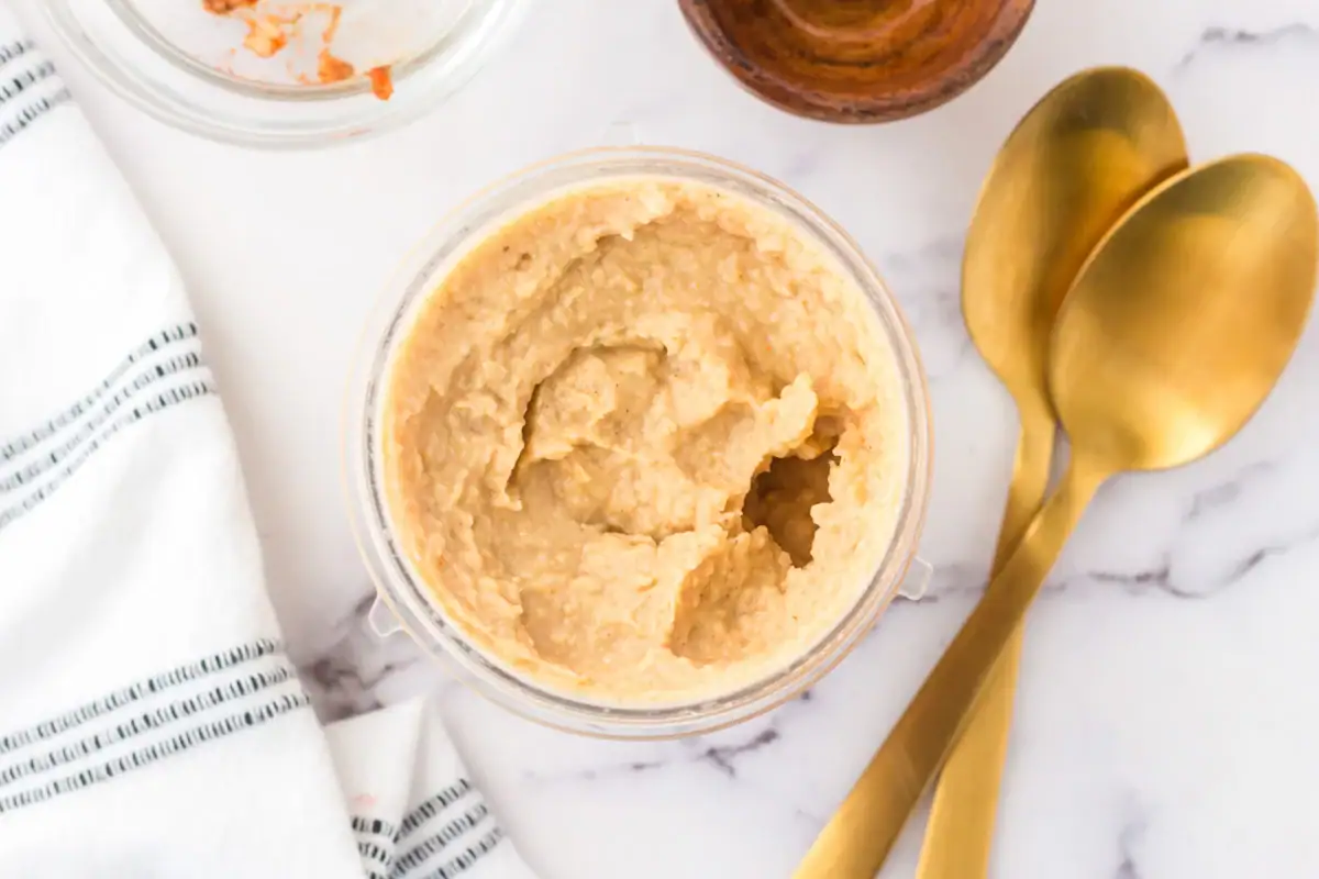 bowl with blended hummus