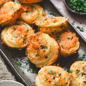 Crispy Garlic Herb Potato Stacks