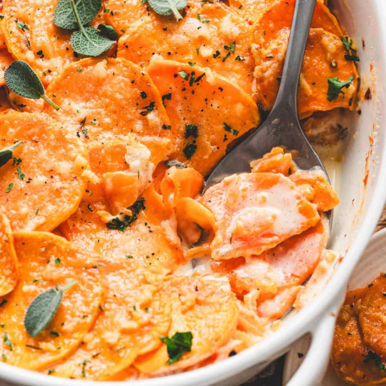 Sweet Potato Gratin {So Creamy &amp; Perfect for Holidays} – Yellow Bliss Road