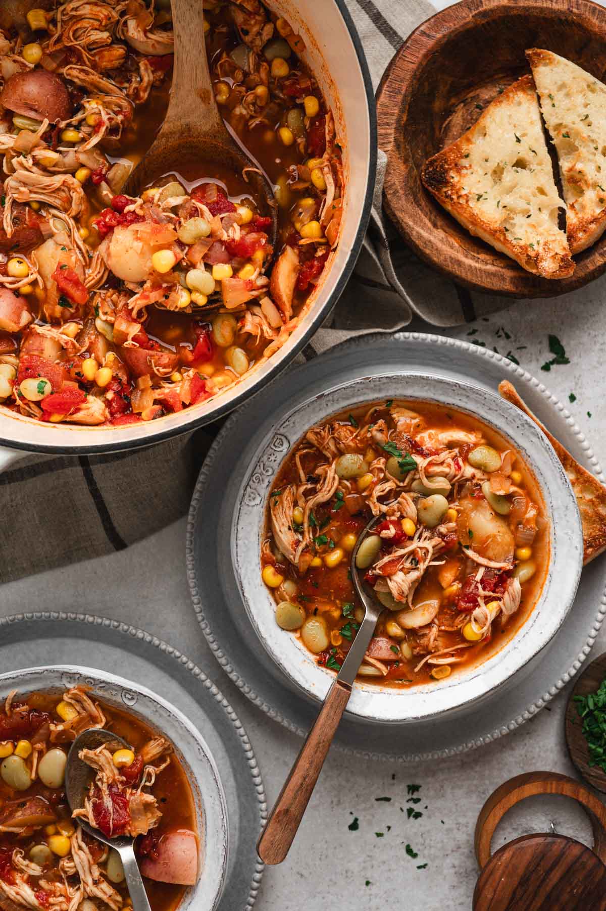 Brunswick stew served in bowls.