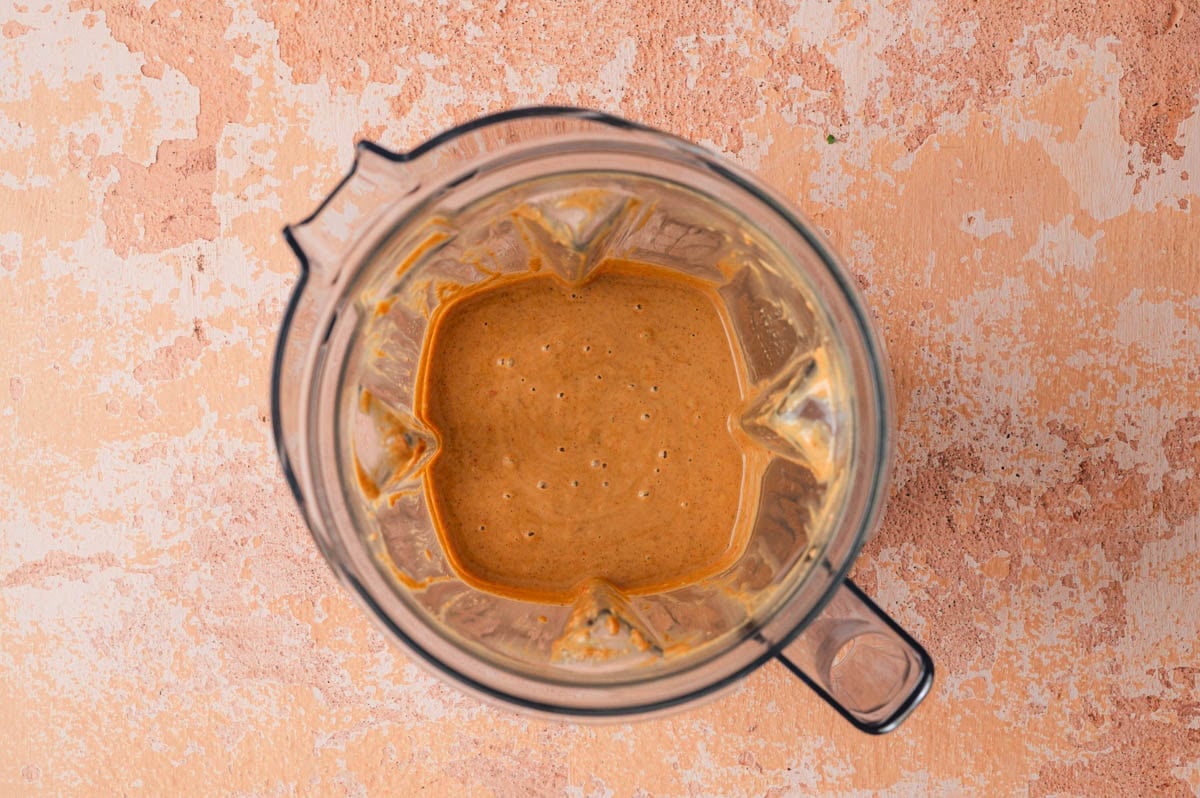 Peanut sauce in a blender