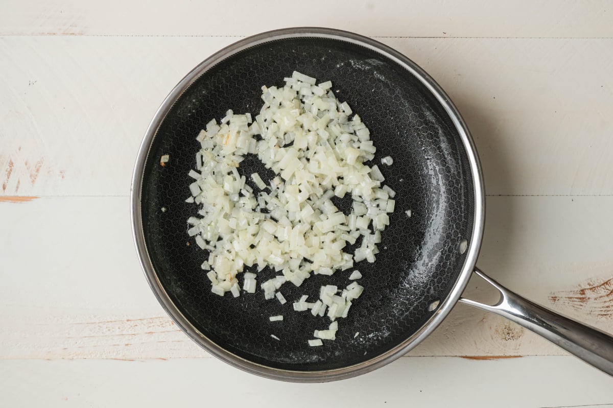 sauteed onion in a pan