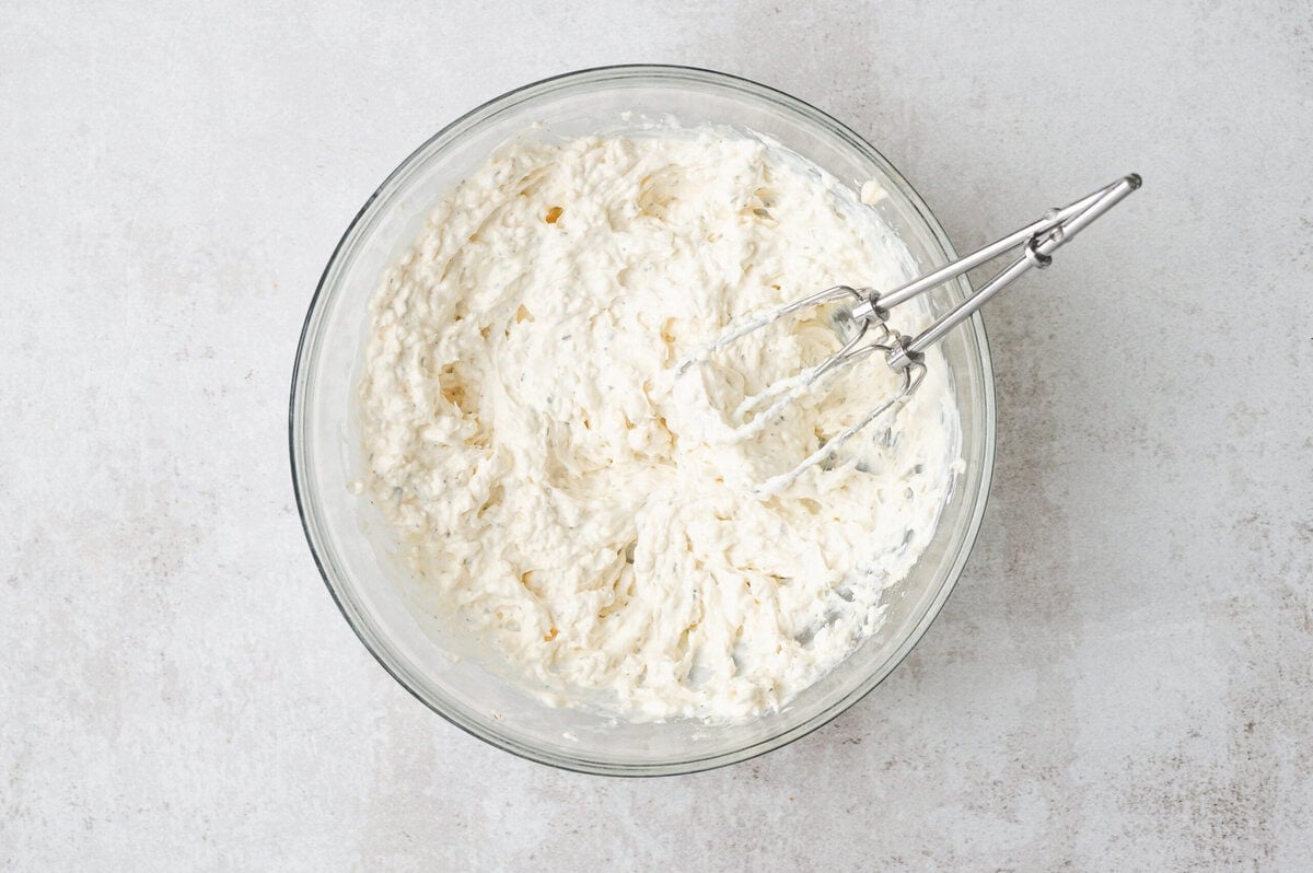 smooth creamy ranch base in mixing bowl