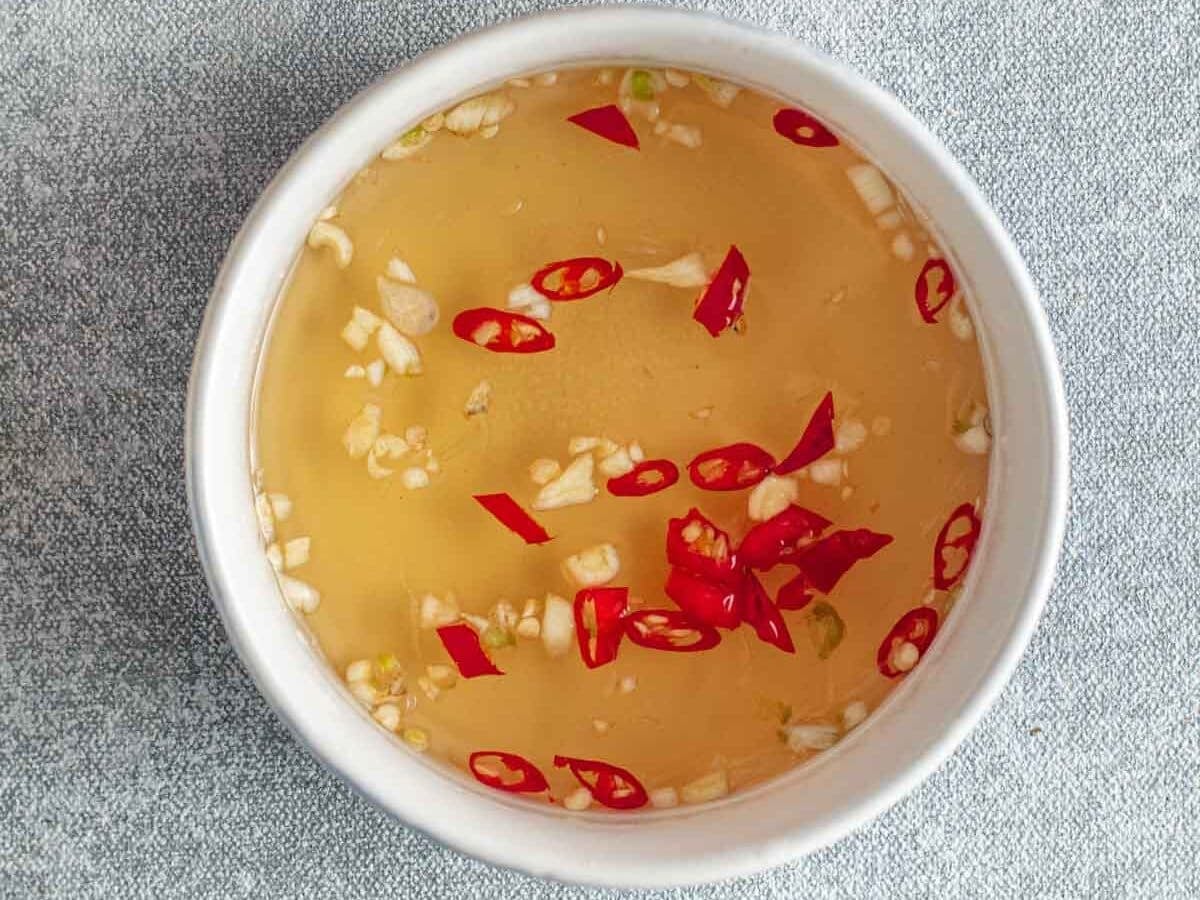 Dipping sauce for spring rolls.